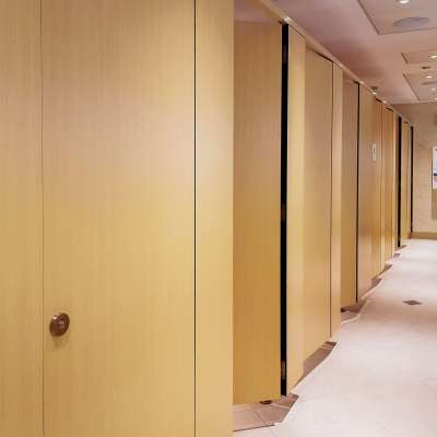 prefabricated interior wood partition hanging toilet partition