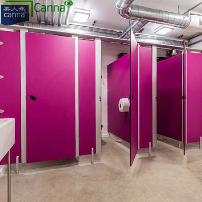 pink mixed color compact laminate toilet cubicles hpl toilet partition