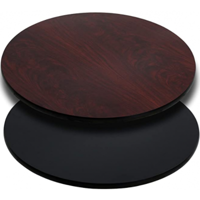 Flash Furniture 36'' Round Table Top with Black or Mahogany Reversible Laminate Top